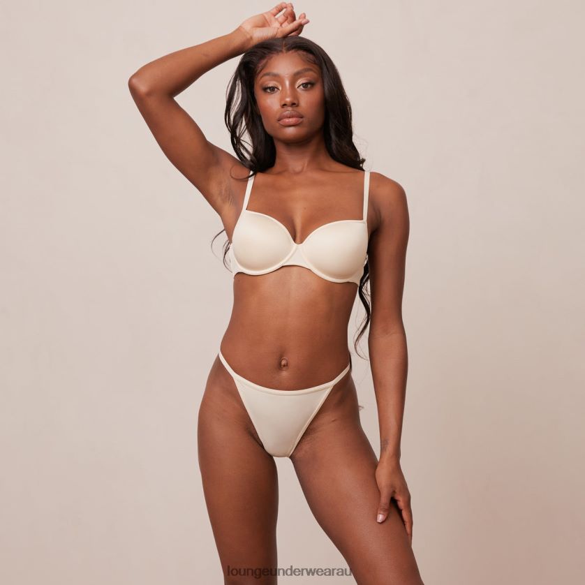 Your Everyday T-shirt Bra & Thong/Briefs Set Underwear Lounge Women Latte 240R48130