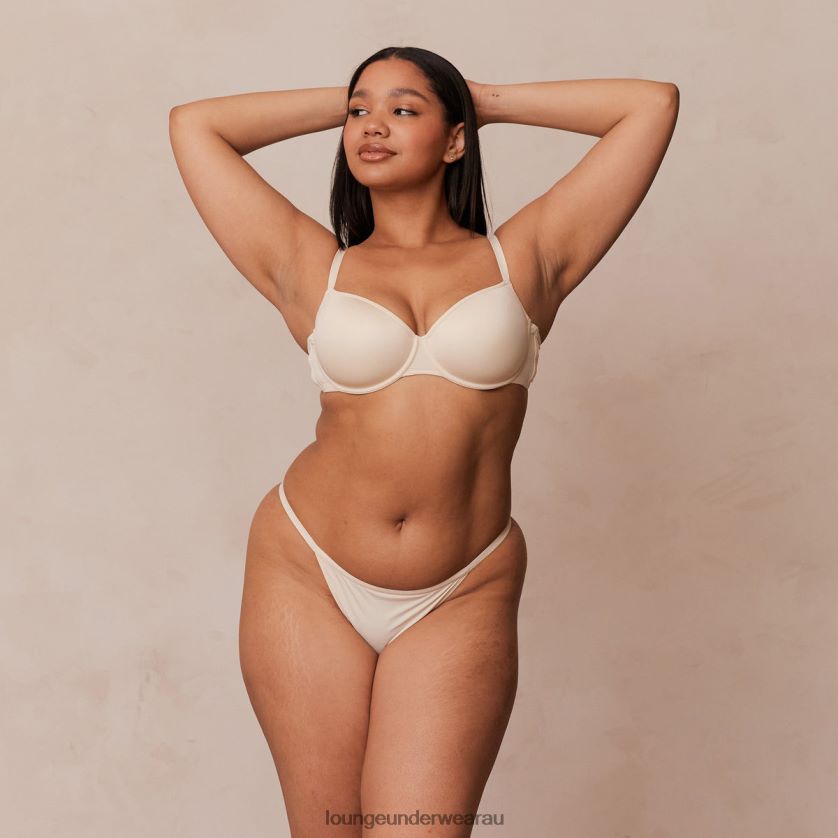 Your Everyday T-shirt Bra & Thong/Briefs Set Underwear Lounge Women Latte 240R48130