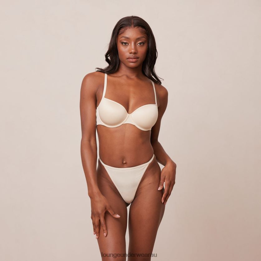 Your Everyday T-shirt Bra & Thong/Briefs Set Underwear Lounge Women Latte 240R48130