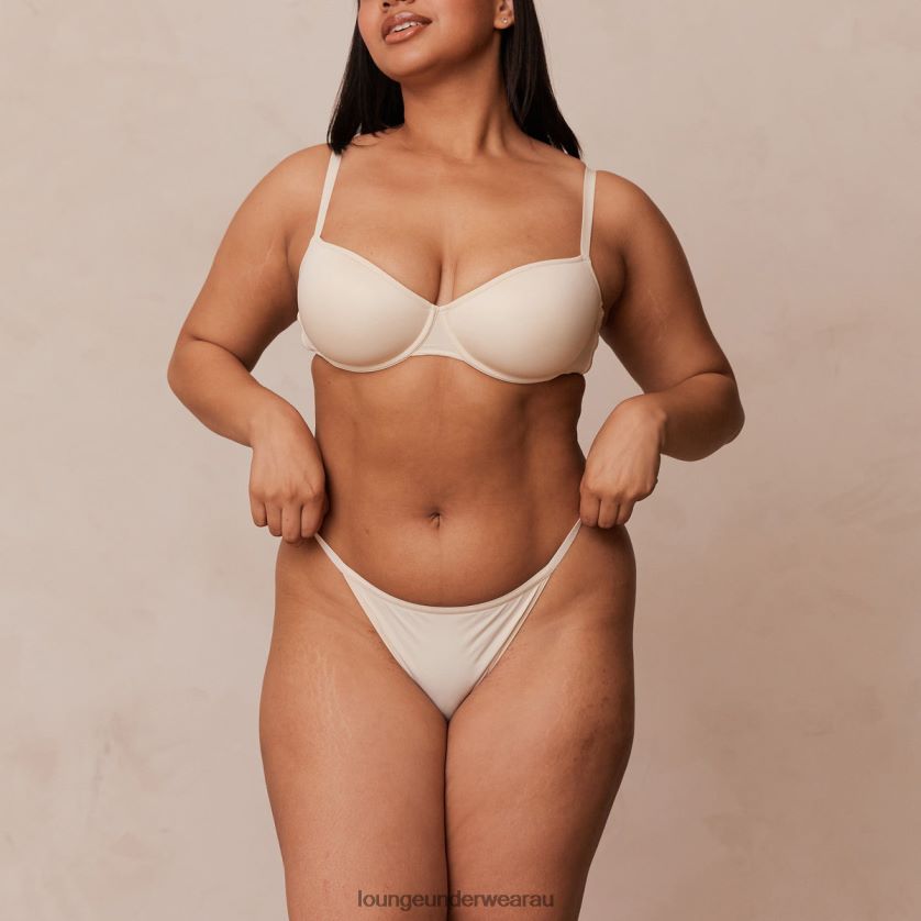 Your Everyday T-shirt Bra & Thong/Briefs Set Underwear Lounge Women Latte 240R48130