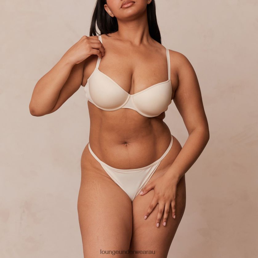 Your Everyday T-shirt Bra & Thong/Briefs Set Underwear Lounge Women Latte 240R48130