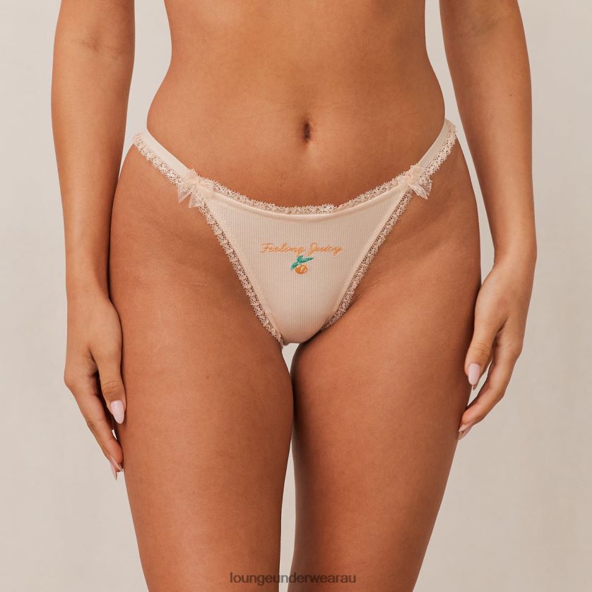 Fruity 'Feeling Juicy' Briefs Underwear Lounge Women Peach 240R48466