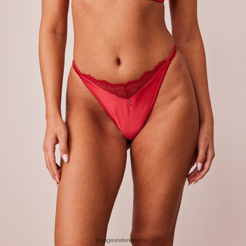 Quilted Lace G-string Underwear Lounge Women Maroon 240R48495