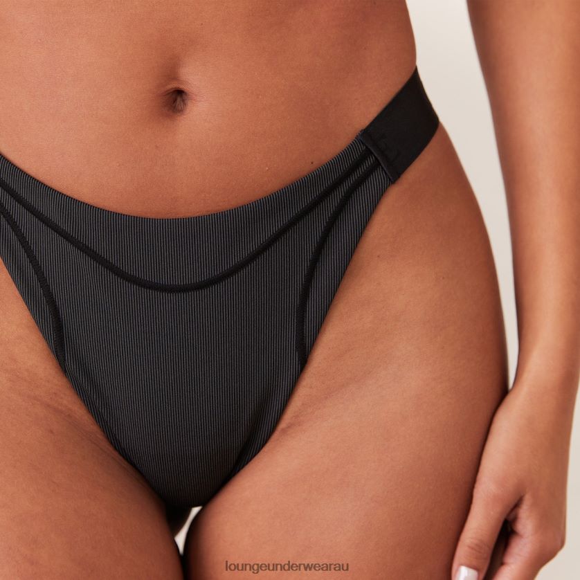 Ribbed Mindful Briefs Underwear Lounge Women Black 240R48454