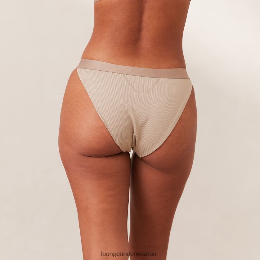 Ribbed Mindful Briefs Underwear Lounge Women Mink 240R48456
