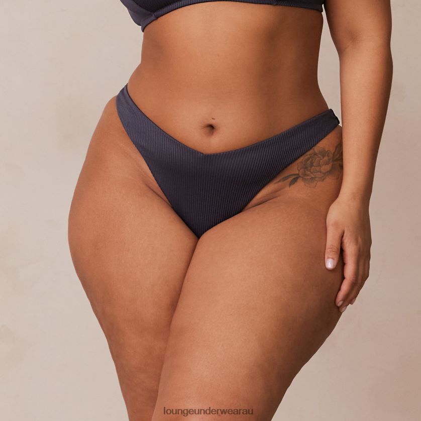 Ribbed Triangle Briefs Underwear Lounge Women Charcoal Blue 240R48514
