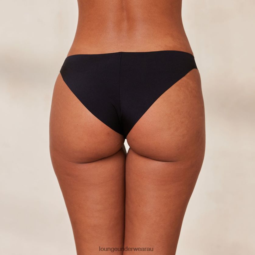 Seamless No Show Cheeky Briefs x2 Underwear Lounge Women Black 240R48754