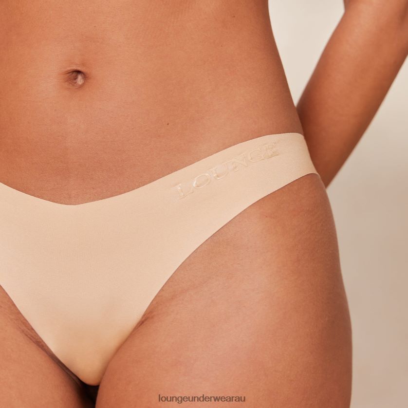 Seamless No Show Cheeky Briefs x2 Underwear Lounge Women Sand 240R48762