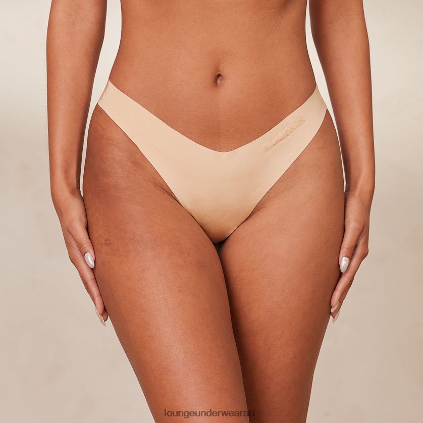 Seamless No Show Cheeky Briefs x2 Underwear Lounge Women Sand 240R48762