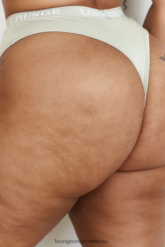 Bamboo Basic Thong (Set) Underwear Lounge Women Olive 240R48383