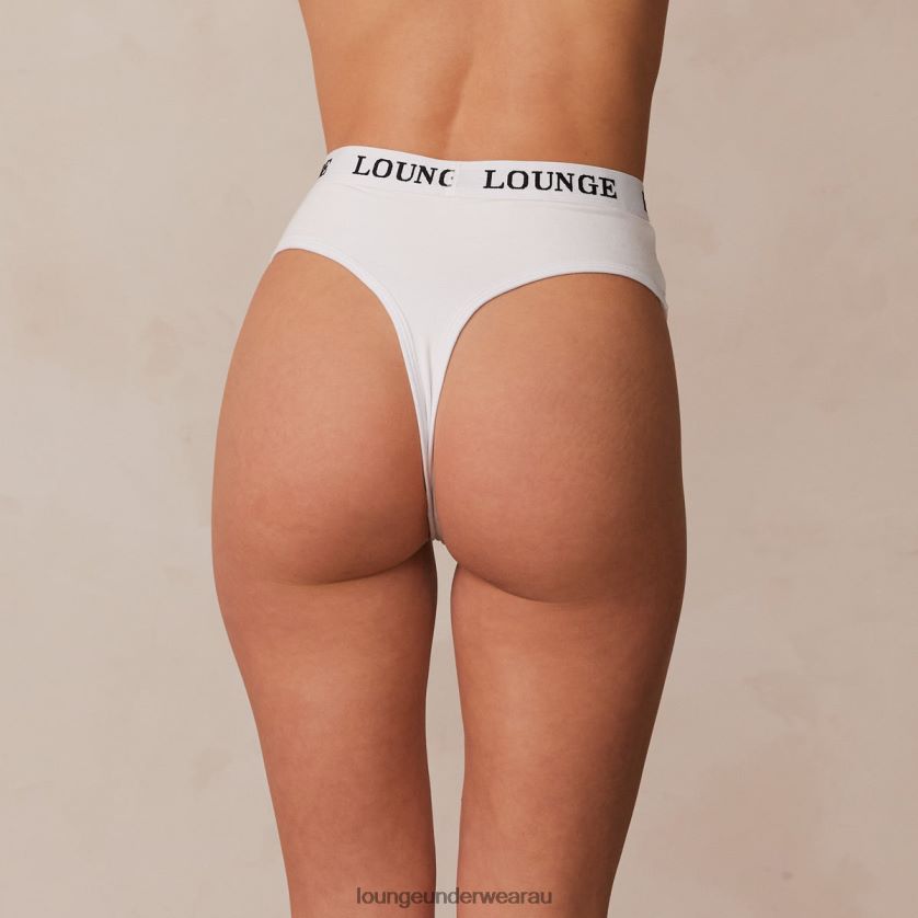 Bamboo Basic Thong Underwear Lounge Women White 240R48384