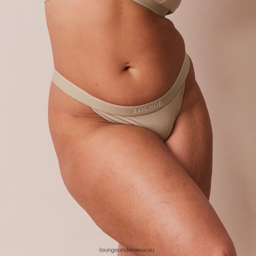 Bamboo Minimal Triangle Thong Underwear Lounge Women Olive 240R48406