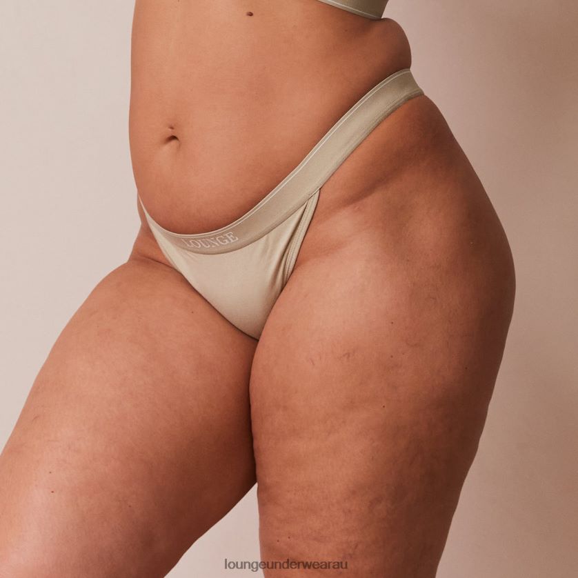 Bamboo Minimal Triangle Thong Underwear Lounge Women Olive 240R48406