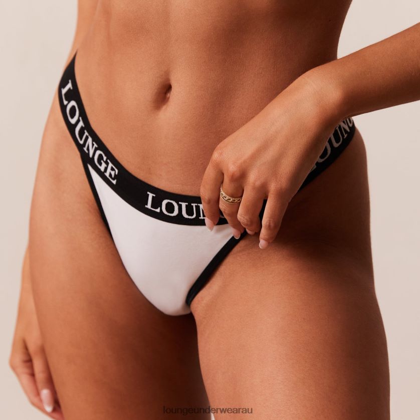 Bamboo Triangle Thong Underwear Lounge Women White 240R48416