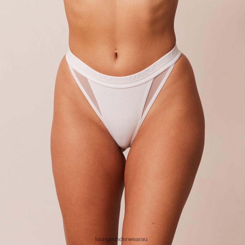 Contour Mesh Thong Underwear Lounge Women White 240R48369