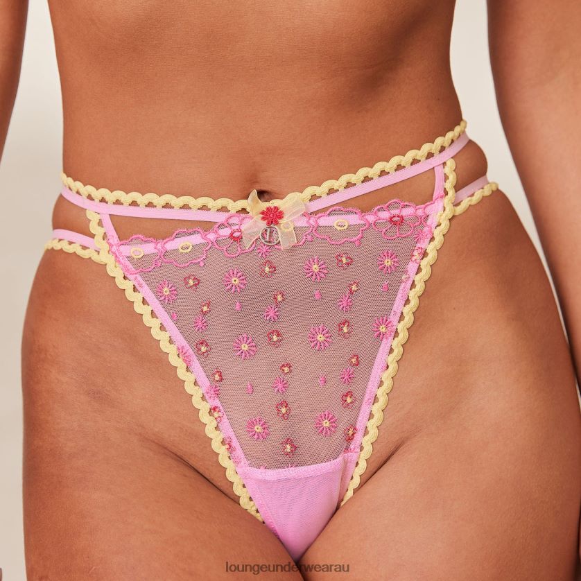 Daisy Embroidered Briefs Underwear Lounge Women Pink 240R48281