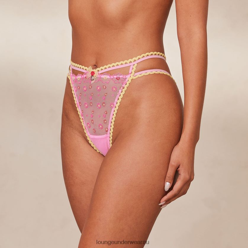 Daisy Embroidered Briefs Underwear Lounge Women Pink 240R48281