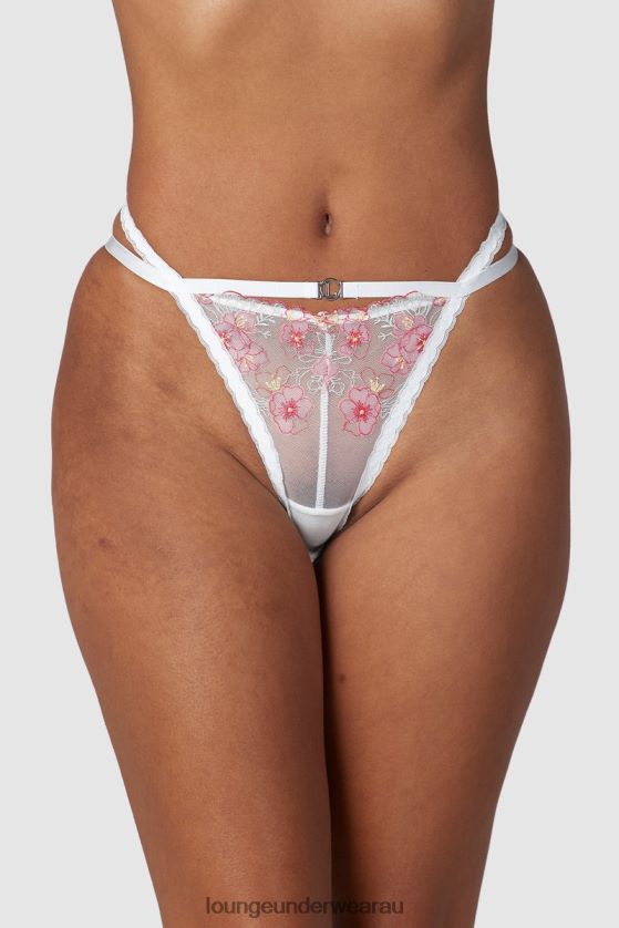 Ditsy Embroidered Briefs Underwear Lounge Women White 240R48282