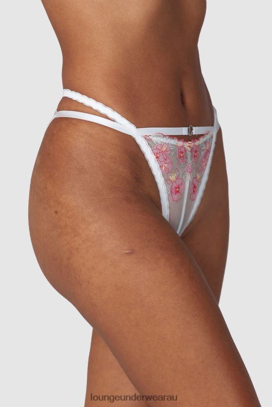 Ditsy Embroidered Briefs Underwear Lounge Women White 240R48282
