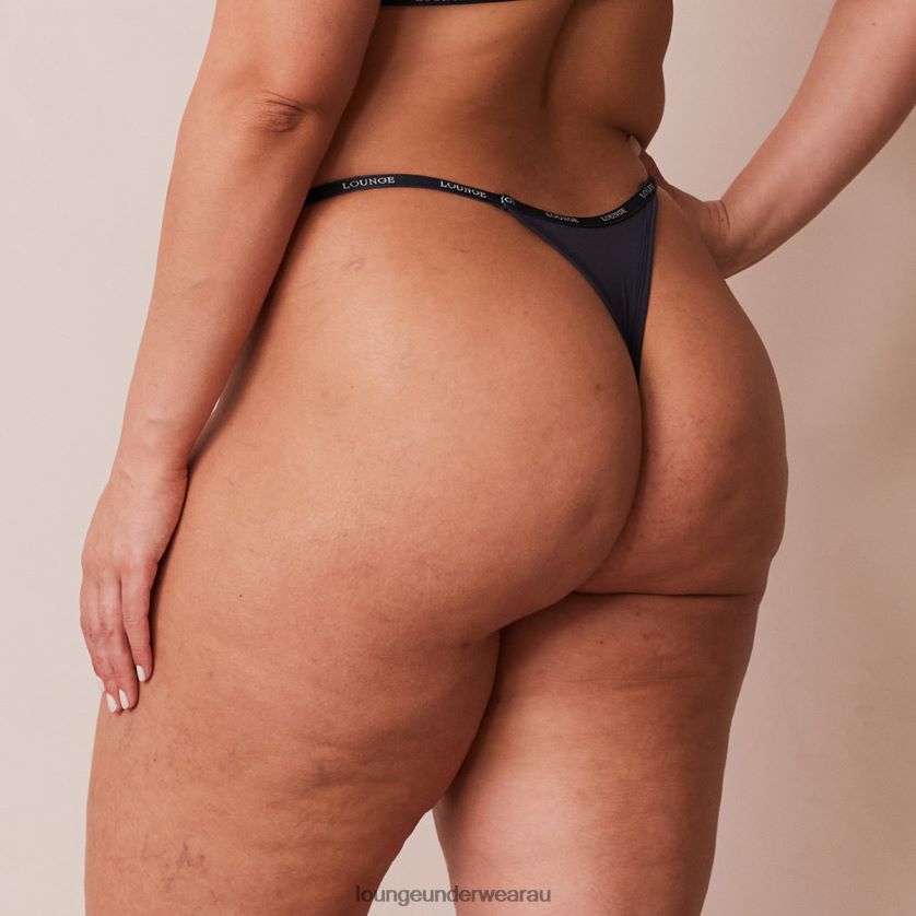 Essential Thong Underwear Lounge Women Blue Charcoal 240R48667