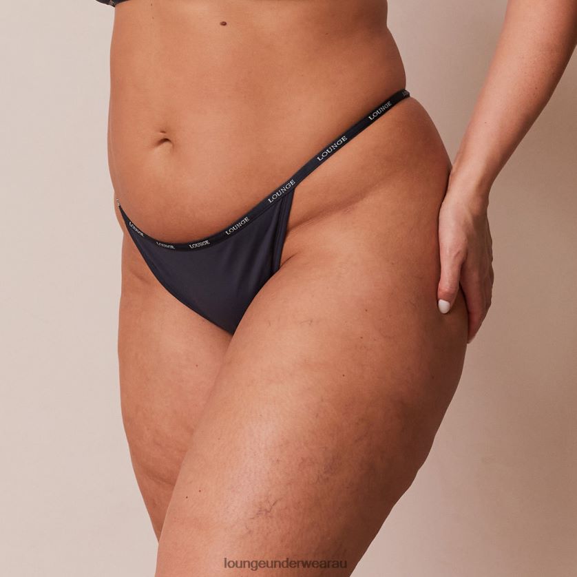 Essential Thong Underwear Lounge Women Blue Charcoal 240R48667