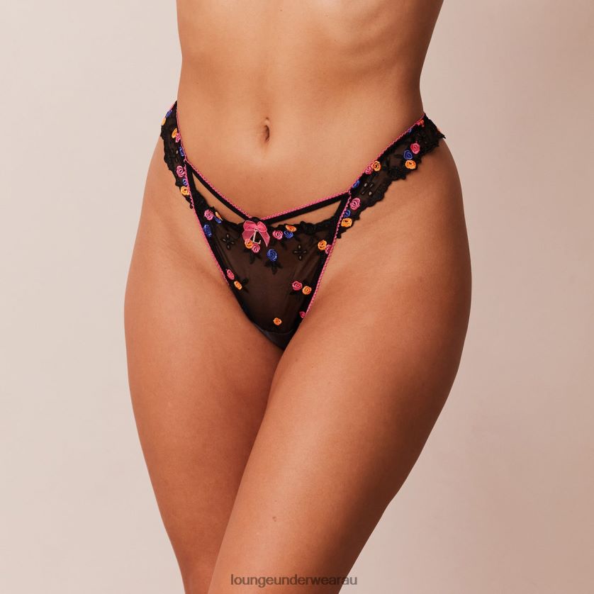 Neon G-string Underwear Lounge Women Black 240R48256