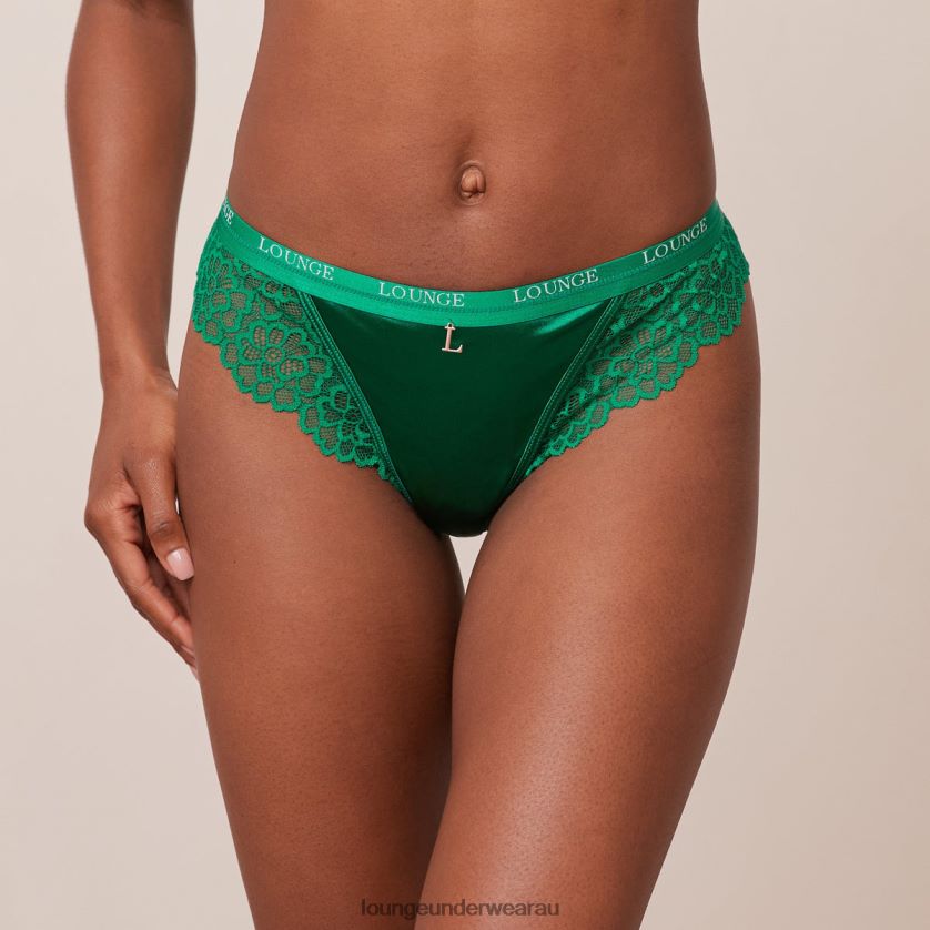 Silk Thong Underwear Lounge Women Emerald 240R48642
