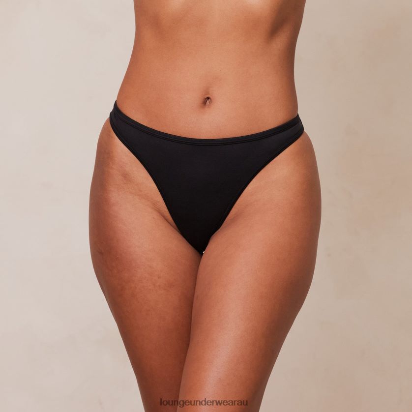 Sleek Mindful Thong Underwear Lounge Women Black 240R48634