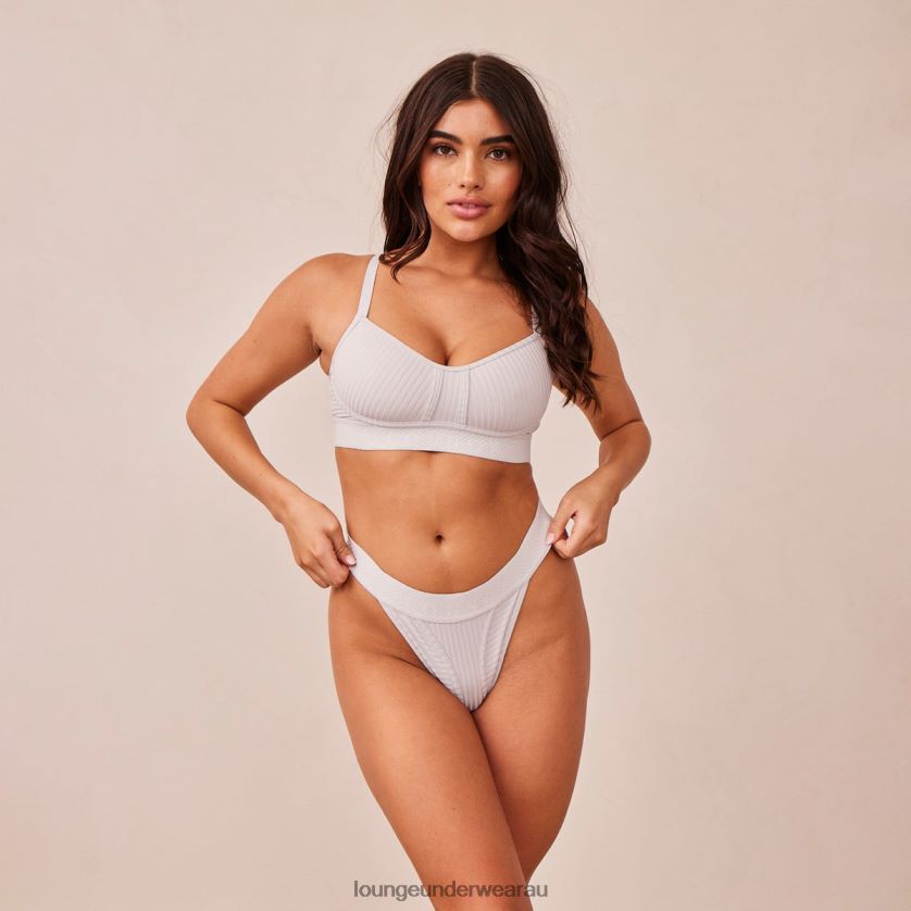 Bare Bra & Thong Set Underwear Lounge Women Grey 240R48177