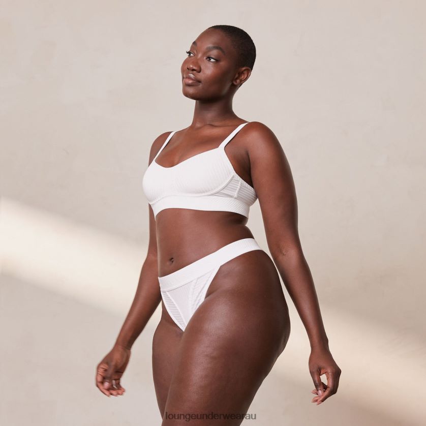 Bare Bra & Thong Set Underwear Lounge Women White 240R48176