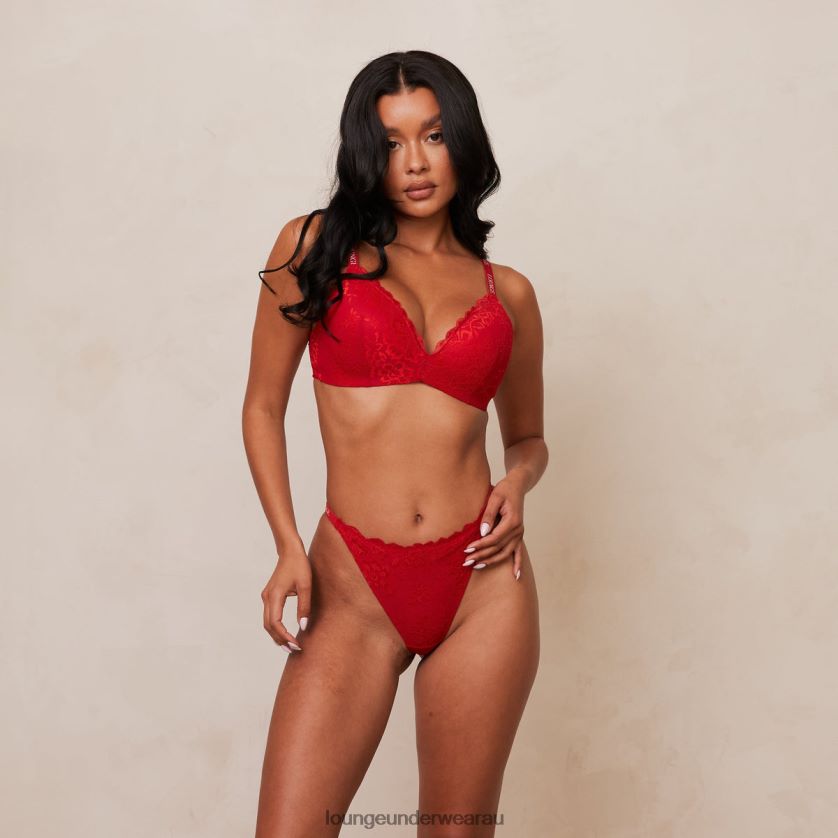 Lace Magic Bra & Thong Set Underwear Lounge Women Maroon 240R48198