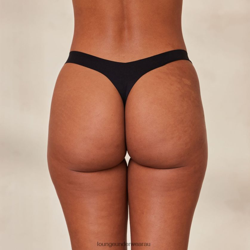 Seamless No Show Thong x2 Underwear Lounge Women Black 240R48719