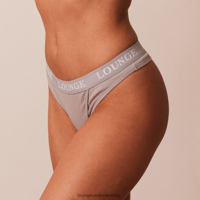 Ultra Comfort Ribbed Thong Underwear Lounge Women Grey 240R48731