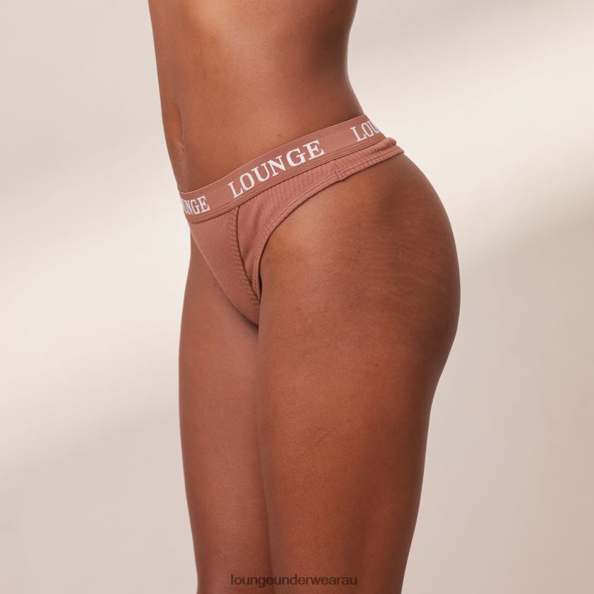 Ultra Comfort Ribbed Thong Underwear Lounge Women Mocha 240R48716